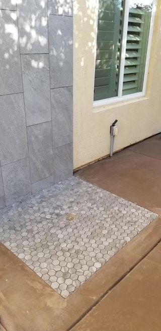 tile shower outside
